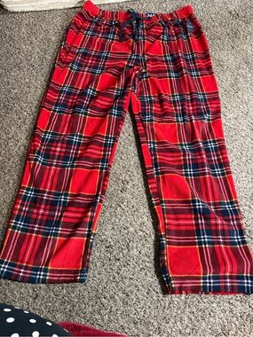 Nautica Kids Red Plaid Fleece Joggers